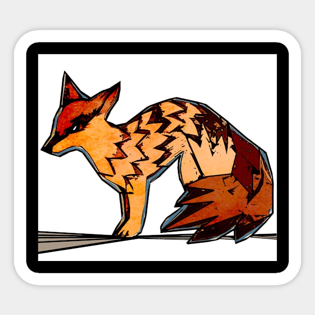 Sodaartstudio Digital Simple Modern Fox Sticker by SodaArtStudio